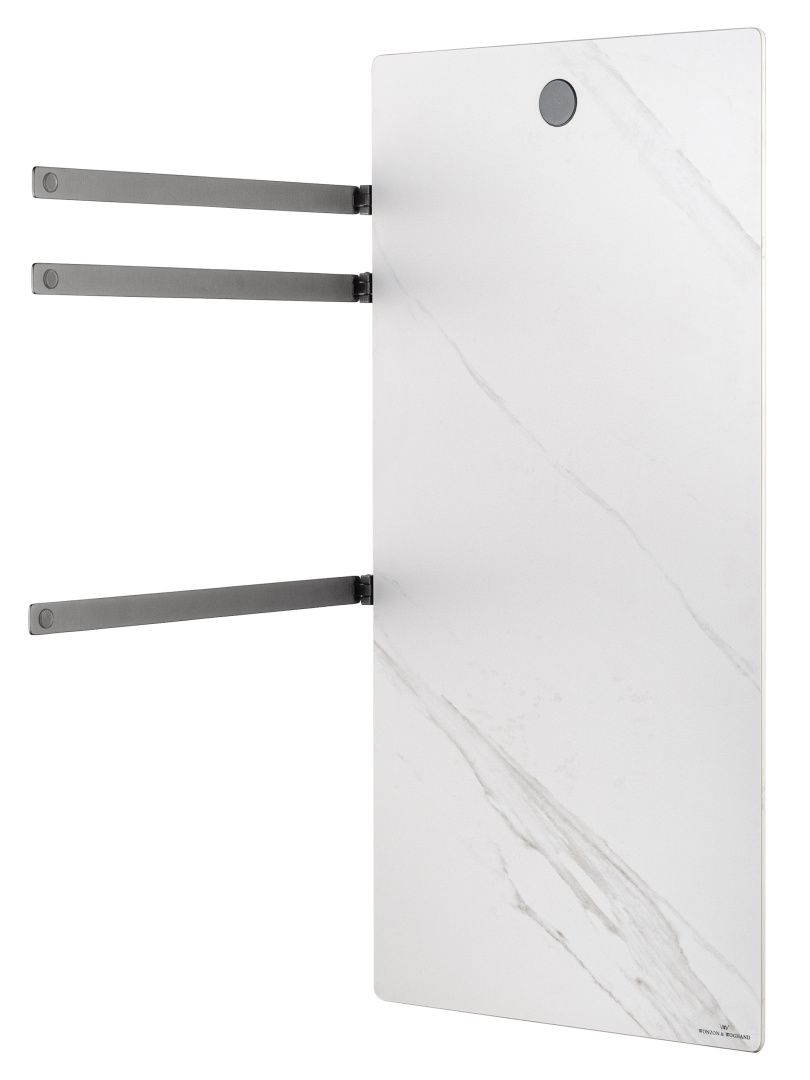 Приобрести полотенцесушитель электрический с каменной плитой белый мрамор wonzon & woghand stuttgart, темный графит (ww-a503-gm)