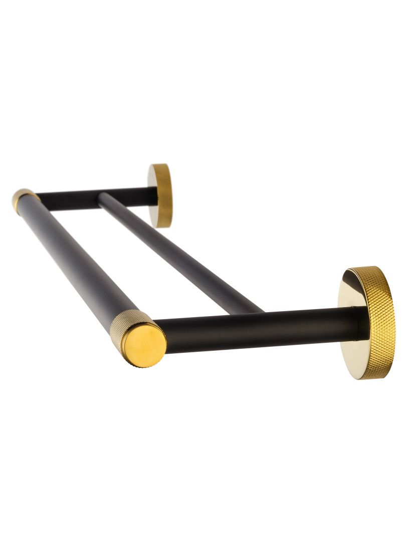 Приобрести полотенцедержатель двойной wonzon & woghand majestic, черный/золото (ww-9211)