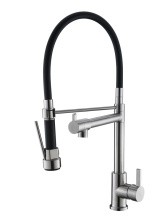 BelBagno Смеситель для кухни, гибкий излив, сатин\черный BB-LAM50-IN