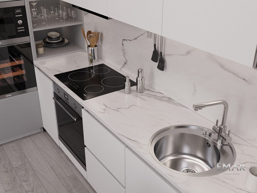 Приобрести oulin кухонная мойка 51х51 см, сатин oulin ol-r510