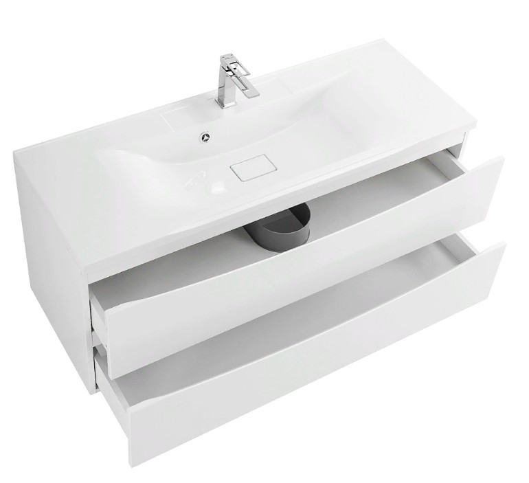 Приобрести тумба подвесная с раковиной belbagno marino-1200-2c-so-bl-p 120 см, bianco lucido