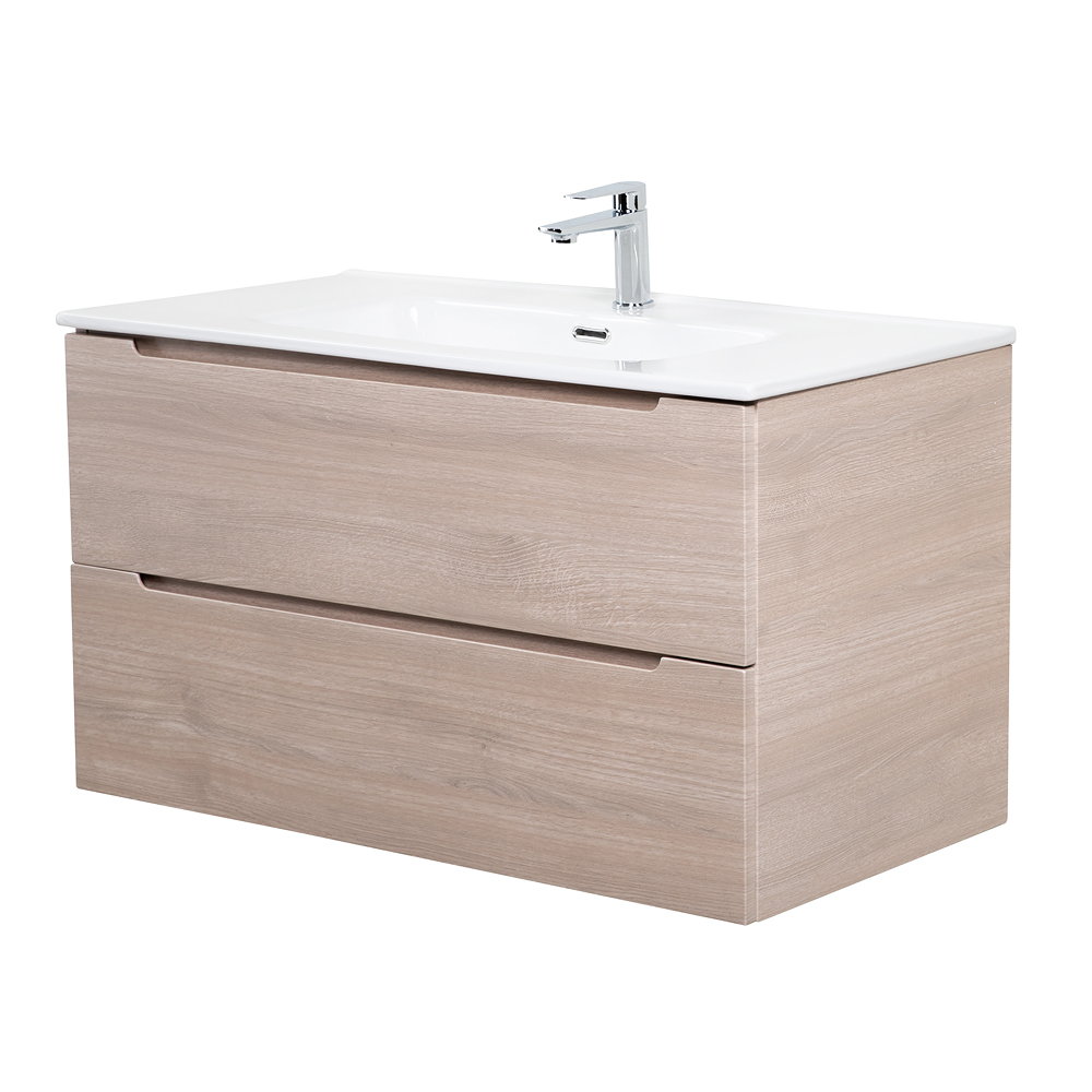 Приобрести belbagno тумба с раковиной etna 100 см, подвесная rovere grigio, белая раковина