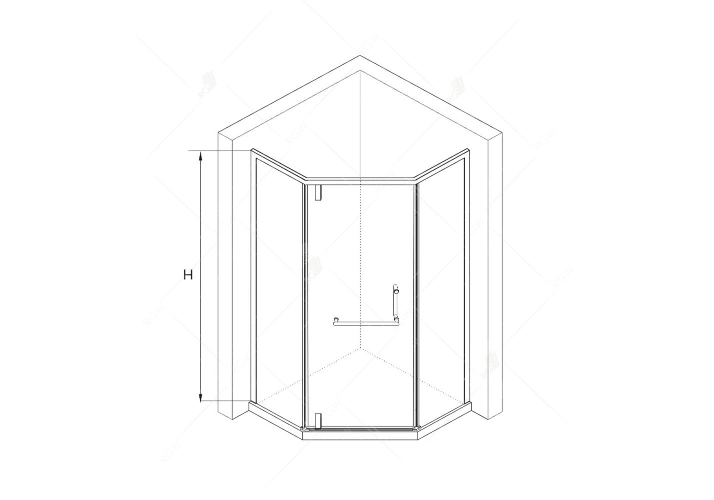 Приобрести душевое ограждение rgw ho-084 b 90х90, сатин, 350608499-24