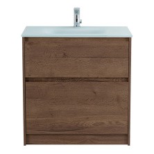 BelBagno Тумба с раковиной KRAFT 80 см, напольнаяная Rovere Tabacco, стеклянная матовая раковина