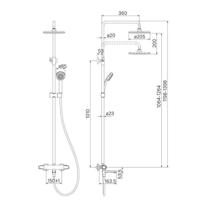 Приобрести iddis душевая система torr с термостатом, круглая d-205мм, хром torsbbti06