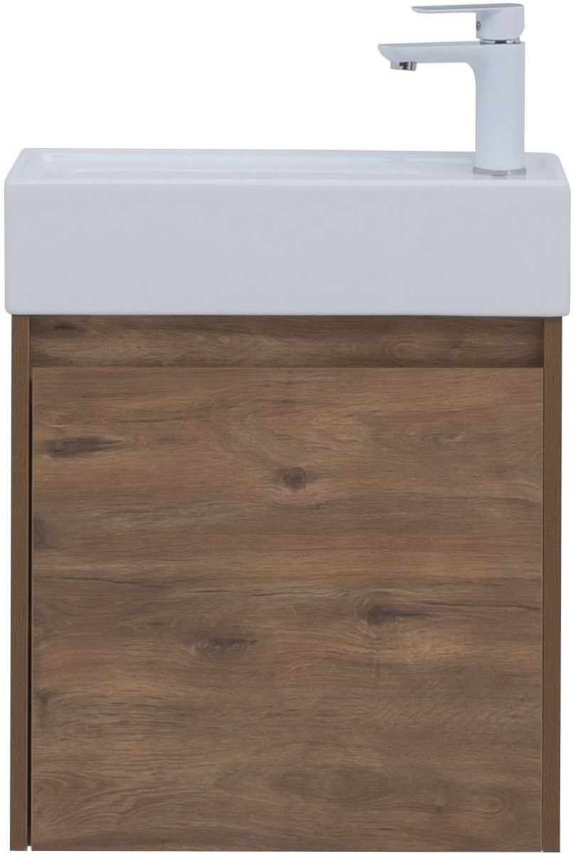 Приобрести aquanet тумба с раковиной nova lite 50 см, дуб рустикальный (1 дверца)