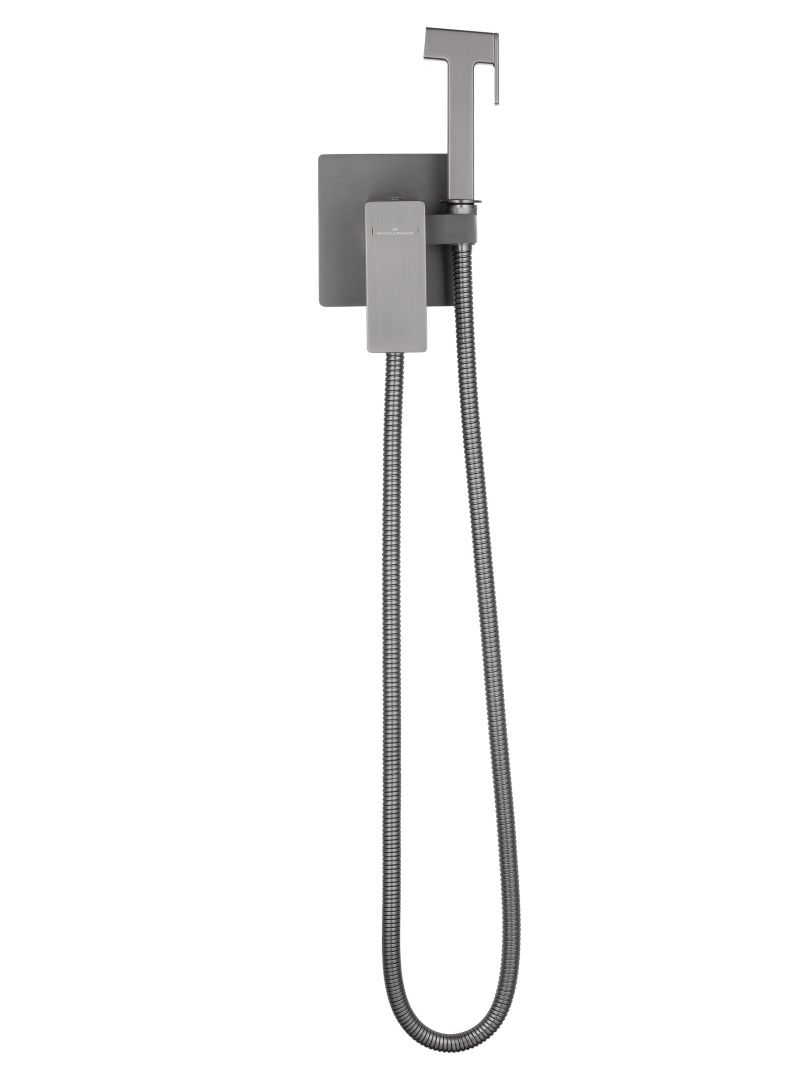 Приобрести смеситель с гигиеническим душем встраиваемый wonzon & woghand cube 2.0, темный графит (ww-88829068-bgm)