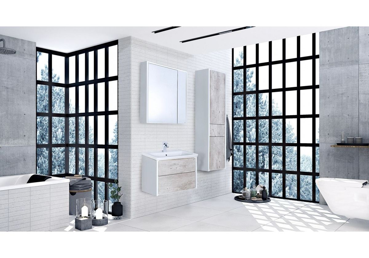 Приобрести тумба подвесная roca ronda с раковиной 70 см, бетон/белый глянец z.ru93.0.300.3; 7.3274.7.100.0