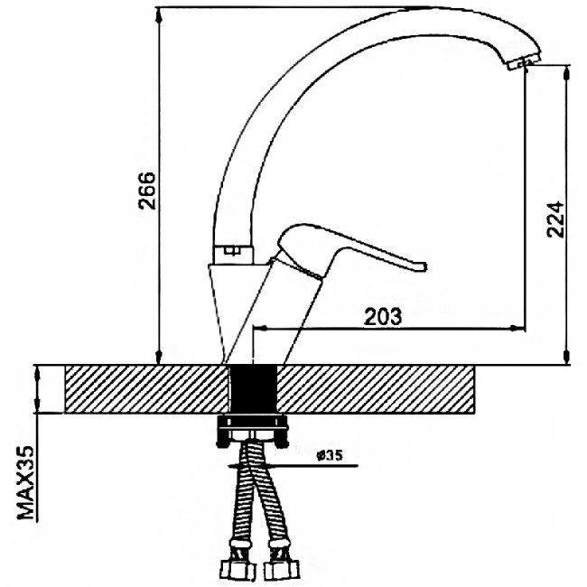Приобрести gappo смеситель для кухни g4150 с высоким изливом, черный/хром 87676