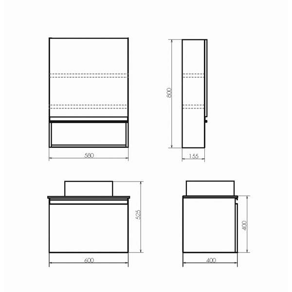 Приобрести сomforty зеркало-шкаф "эдинбург-60" бетон светлый