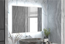 Continent Зеркало с подсветкой Meridian White 100х70 см, белое