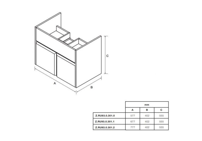 Приобрести тумба подвесная roca up с раковиной 70 см, белый z.ru93.0.301.1; 7.3274.7.100.0