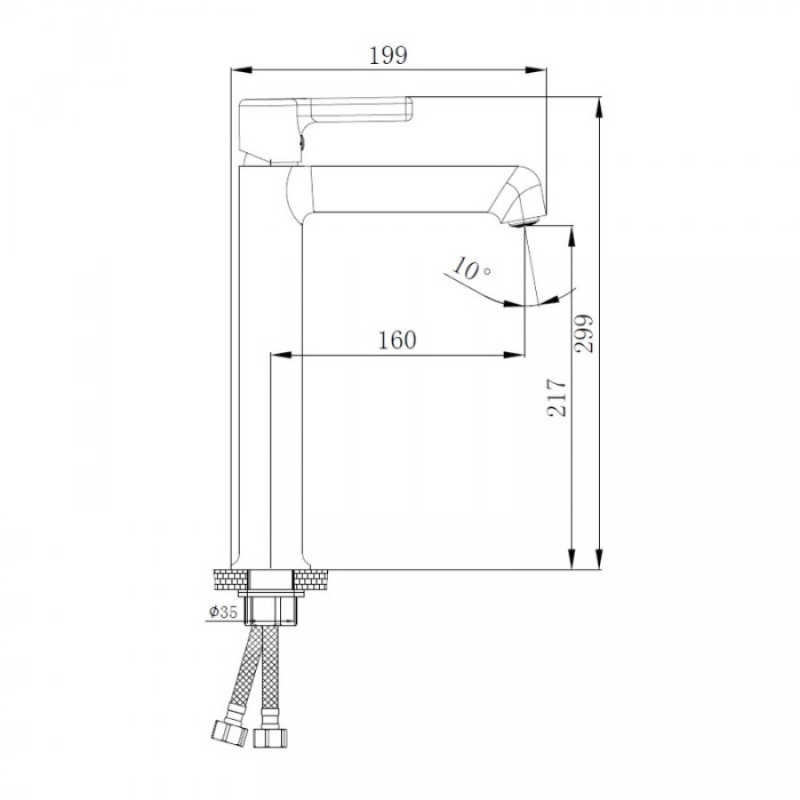 Приобрести haiba смеситель для раковины 299мм, высокий, хром hb-11814