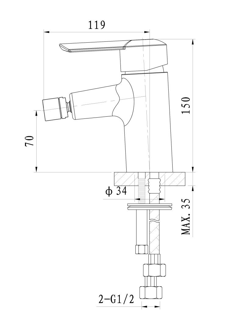 Приобрести смеситель для биде wonzon & woghand baroque, хром (ww-195001-cr)
