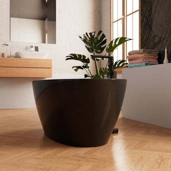 Приобрести frank акриловая ванна f6123 black/black,170х81 см, отдельностоящая