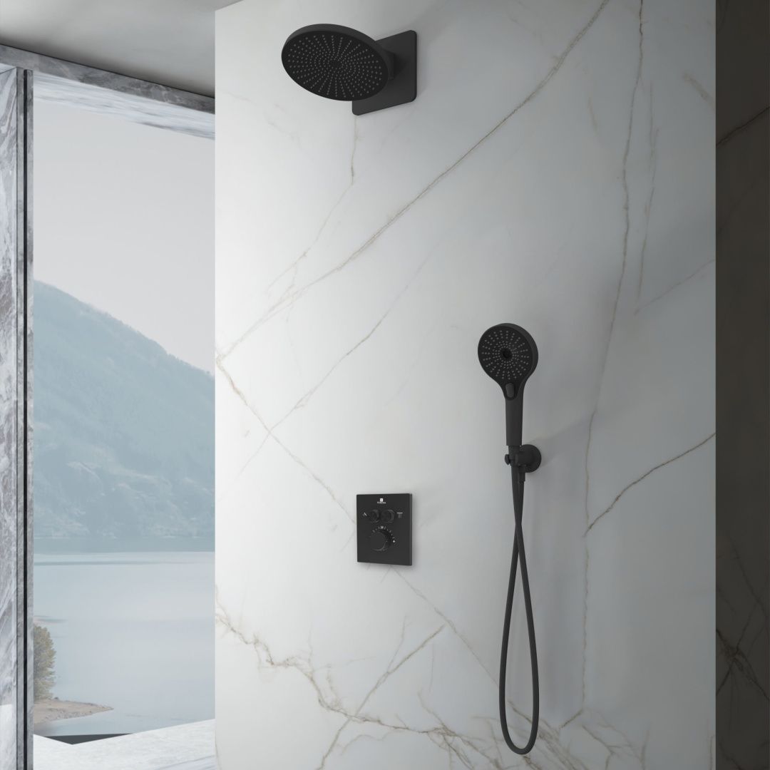 Приобрести vincea встраиваемая душевая система inspire, черная матовая vsfw-3i21mt5mb