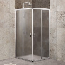 Ограждение душевое BelBagno UNIQUE-A-2 750-900х750-900 хром/рифленое