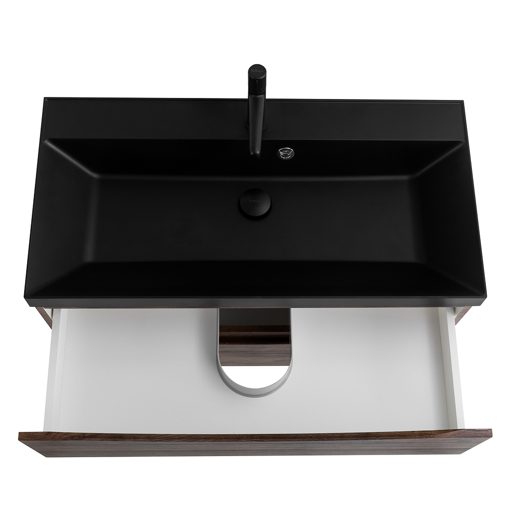 Приобрести belbagno тумба с раковиной marino 90 см, подвесная rovere moro, чёрная раковина