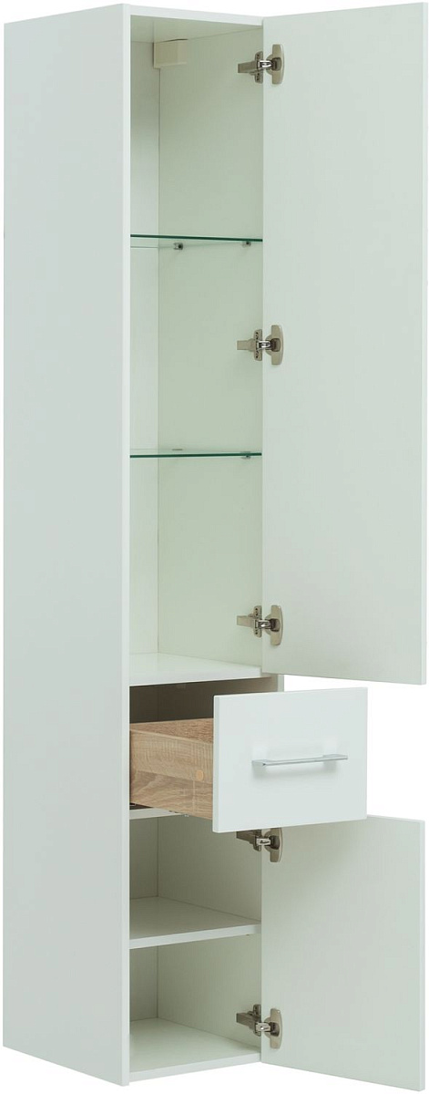 Приобрести aquanet пенал августа белый (ручки хром)