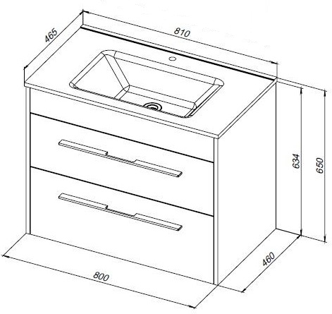 Приобрести aquanet тумба с раковиной августа 85 см, белая