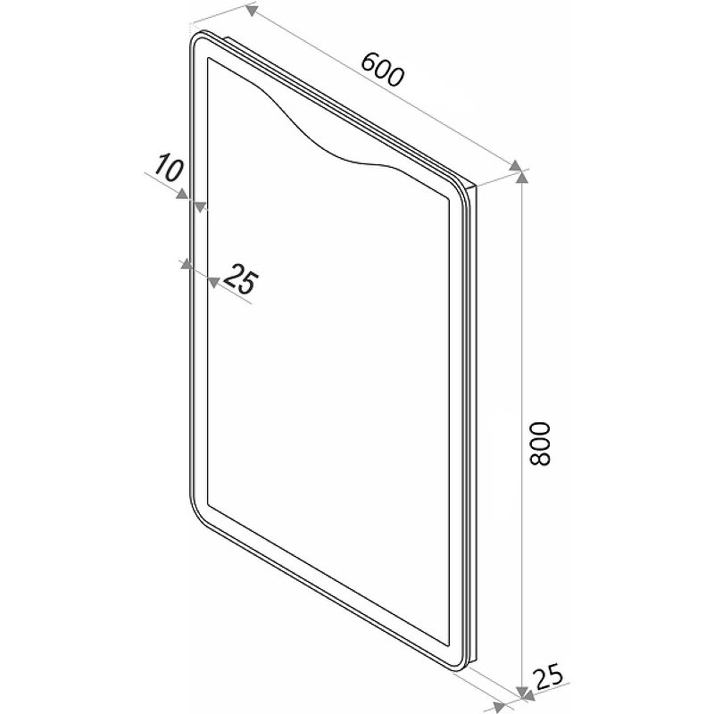 Приобрести continent зеркало с подсветкой amaze 60х80 см, сенсорный включатель, белое