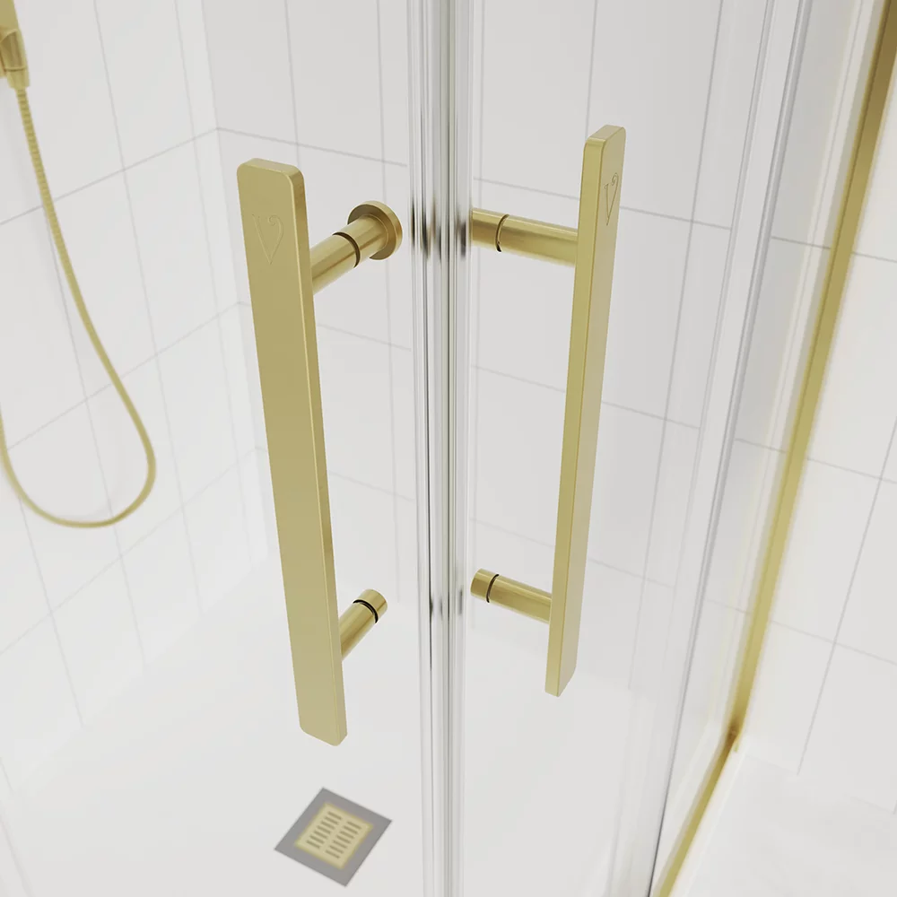 Приобрести veconi душевое ограждение evo 80х80 см, брашированное золото, прозрачное e3-g-8080-01-c9