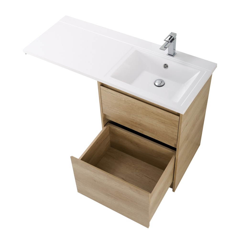 Приобрести belbagno тумба с раковиной kraft 120 см, напольная kraft-lvd-58/120-r rovere nebrasca nature, белая раковина