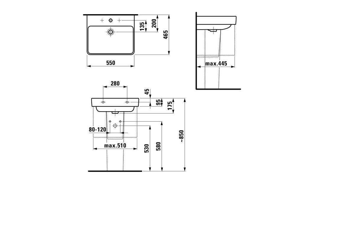 Приобрести раковина подвесная laufen pro 55 см