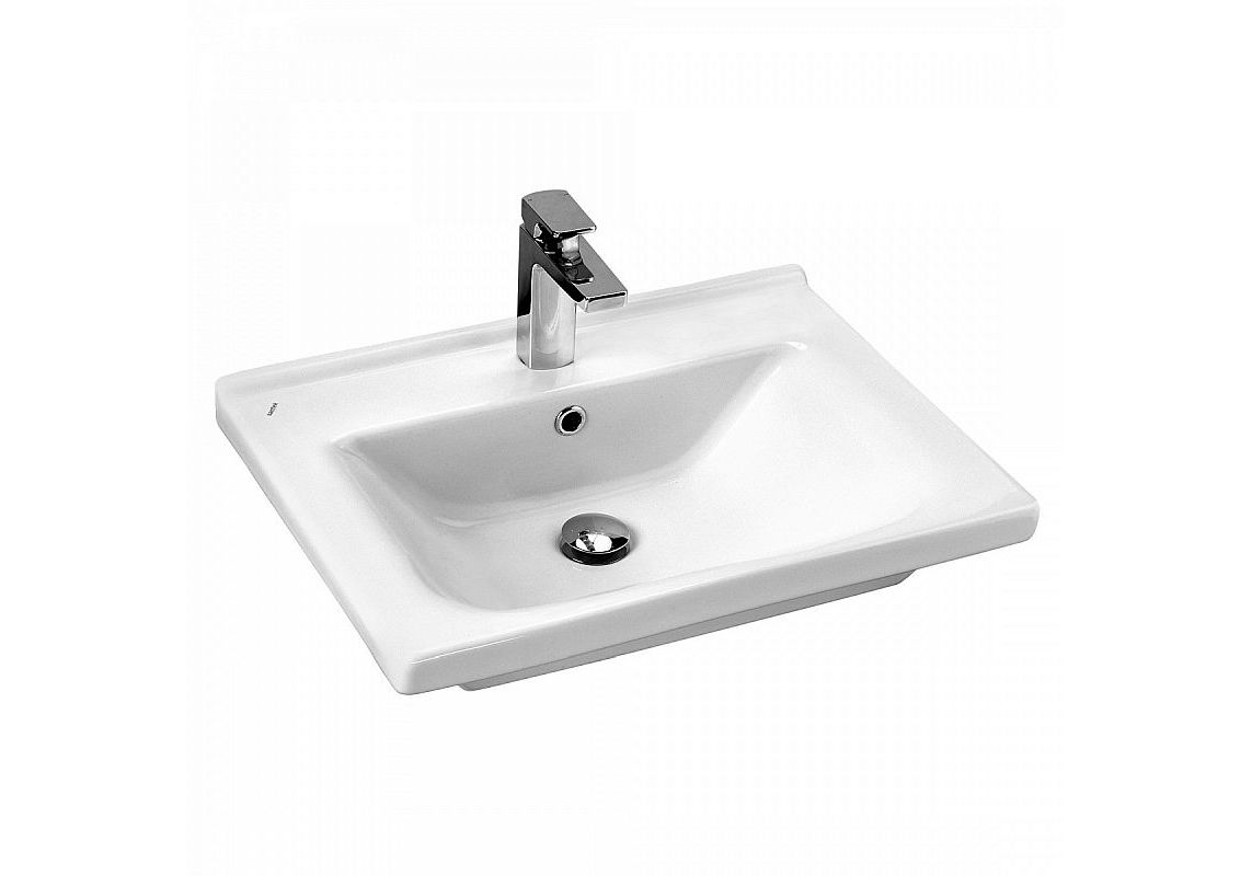 Приобрести тумба подвесная с раковиной акватон капри 60 см 1a230101kpdb0;1wh302421, белый/таксония темная