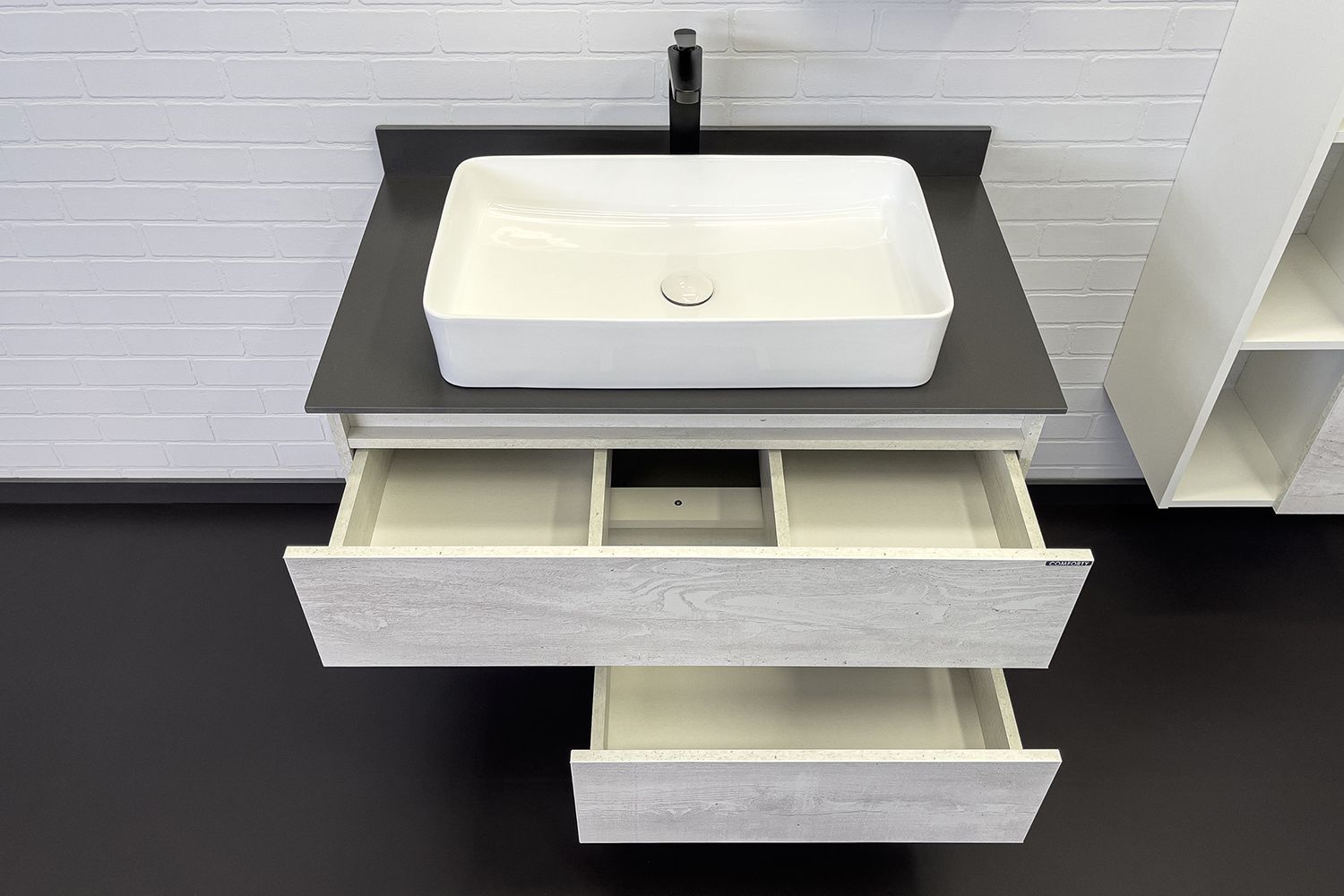 Приобрести сomforty тумба со столешницей и раковиной прага-90 дуб белый