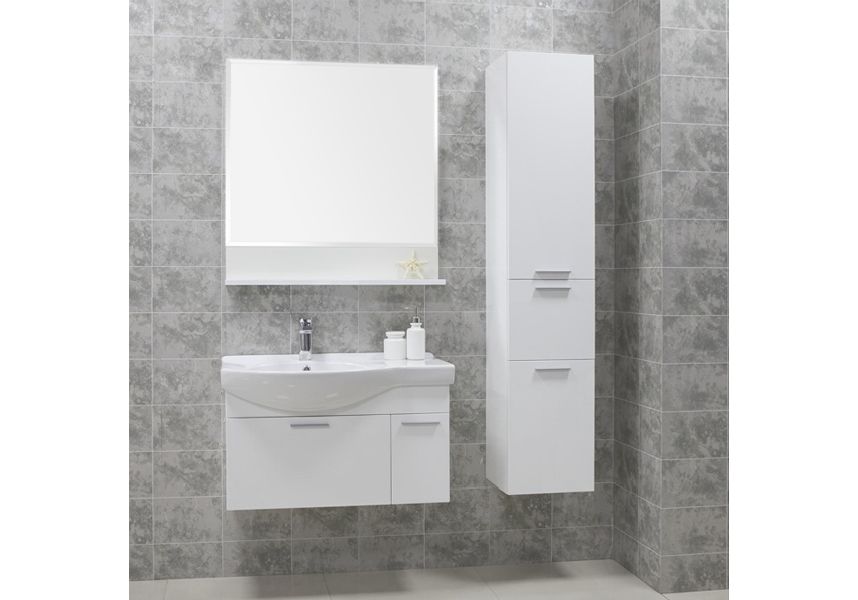 Приобрести пенал подвесной акватон инди 34 см с бельевой корзиной, цвет белый.