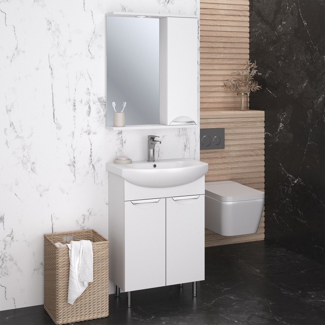 Приобрести aqua de marco зеркало-шкаф eleganse 60 см, правое, белый\хром 1060cele/r