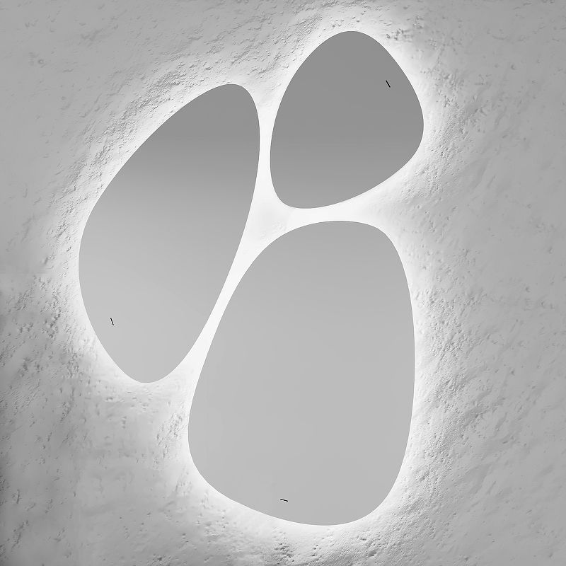 Приобрести jorno зеркало stone 80 см, с подсветкой, компл. 3-шт, белое