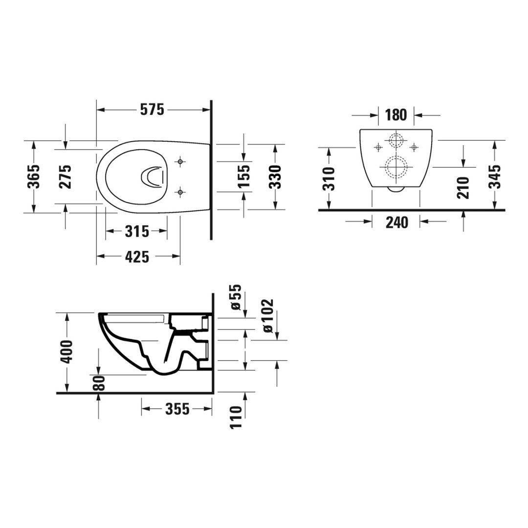 Приобрести duravit подвесной унитаз architec, с сиденьем, белый 45726900a1