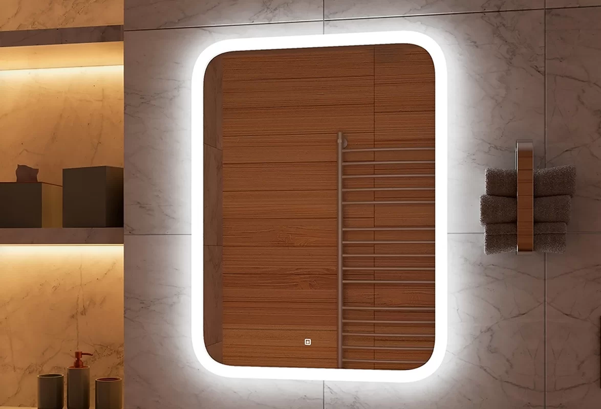 Приобрести continent зеркало с подсветкой glamour70х90 см, белое