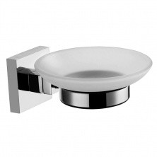 Azario Мыльница RINA, хром\матовое стекло AZ87008