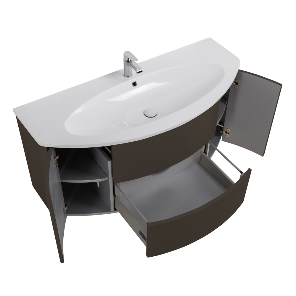 Приобрести cezares тумба подвесная с раковиной eden 121 см grigio talpa opaco, серая 54407