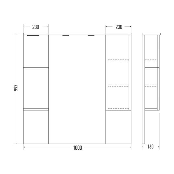 Приобрести mirsant зеркало шкаф next 100 см, правое, белое ут000020719