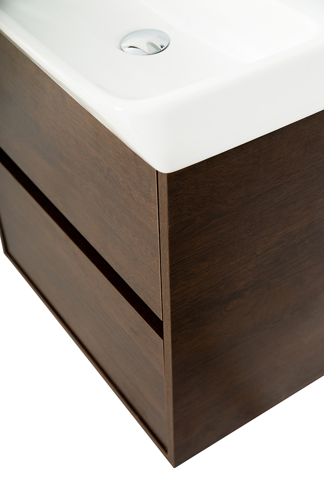 Приобрести belbagno тумба с раковиной neon 50 см, подвесная rovere scuro, белая раковина