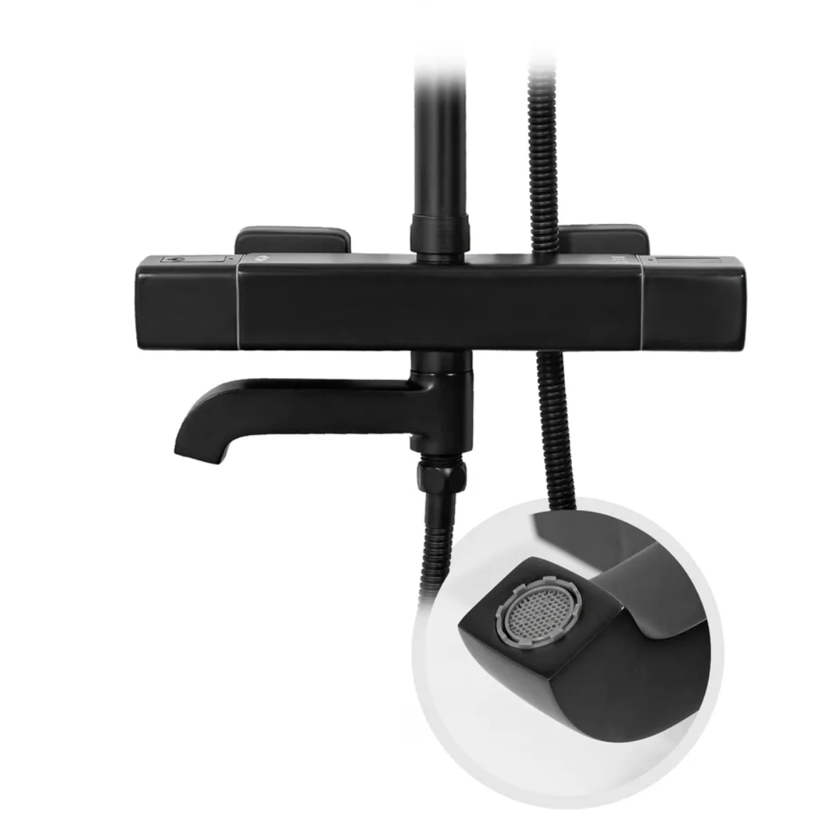 Приобрести grocenberg душевая система с термостатом, графит gb7005bg