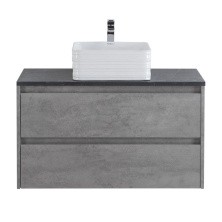 BelBagno Тумба со столешницей KRAFT 100 см, подвесная Cemento Grigio