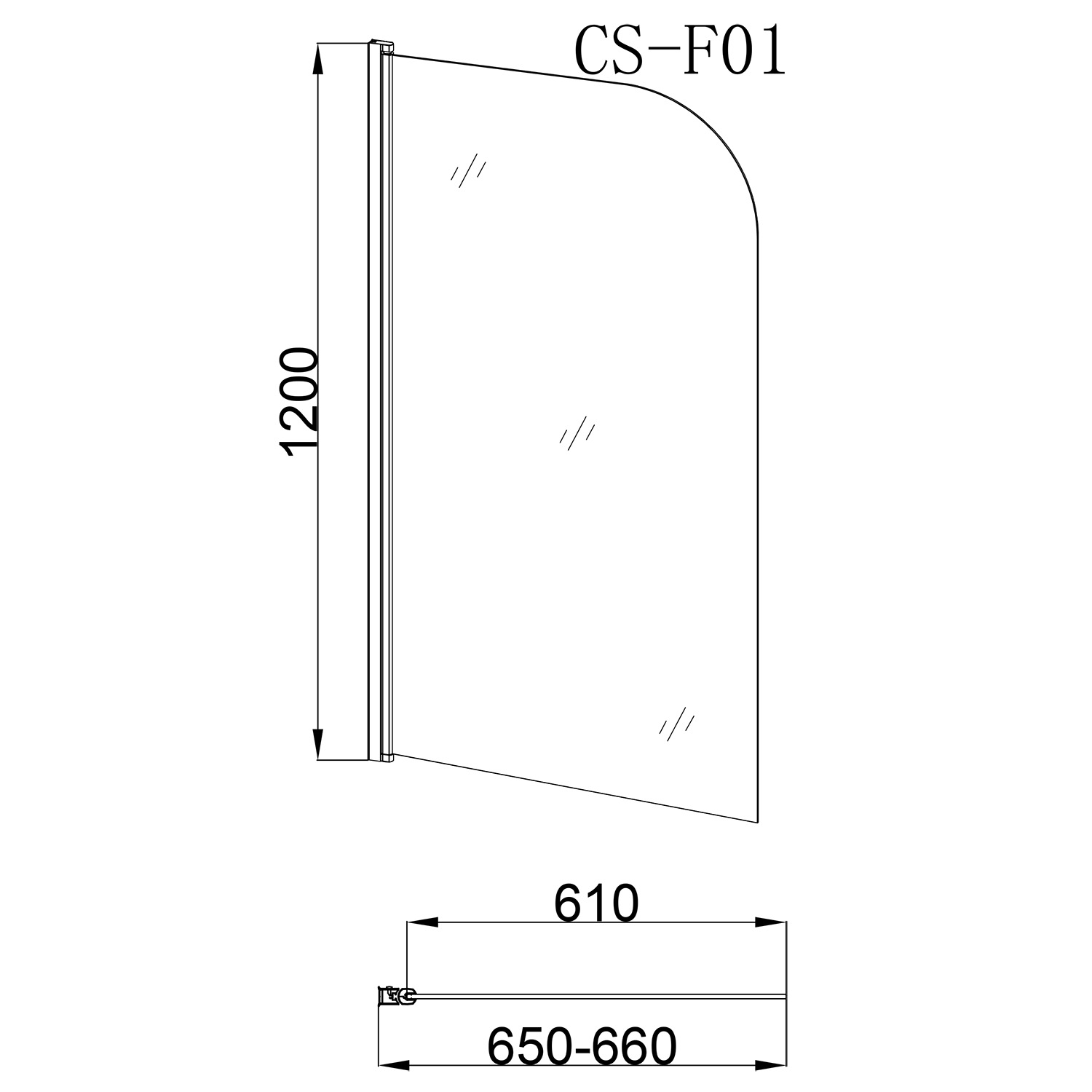 Приобрести loranto шторка для ванны 65х120 прозрачное стекло 6 мм (cs-f01)