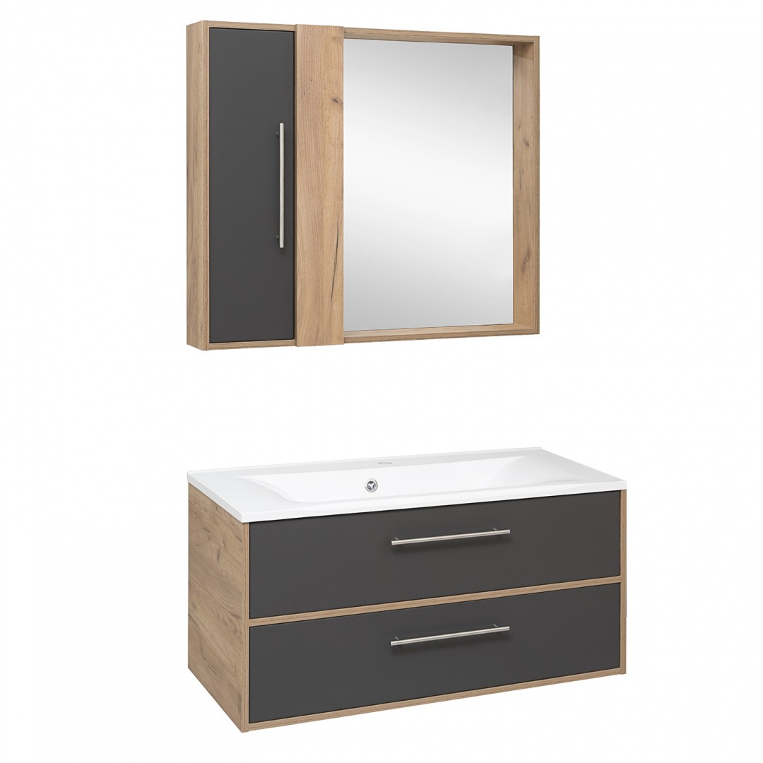 Приобрести aqua de marco тумба подвесная с раковиной melbourne 100 cм. дуб-серый