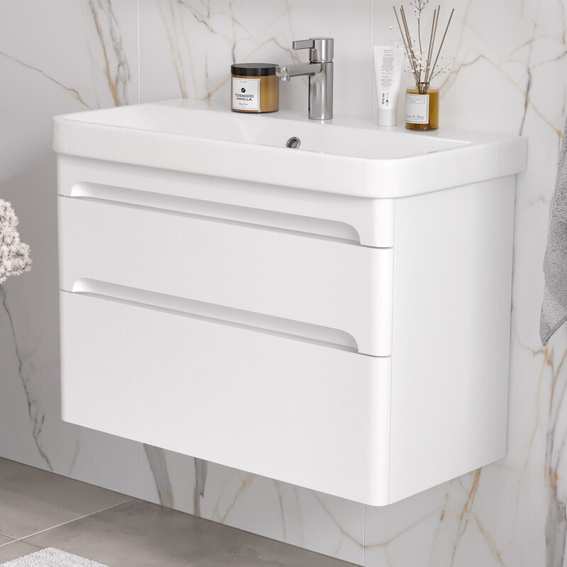 Приобрести equil тумба подвесная с раковиной nice 80 см, белая матовая tpnice80.2y-05