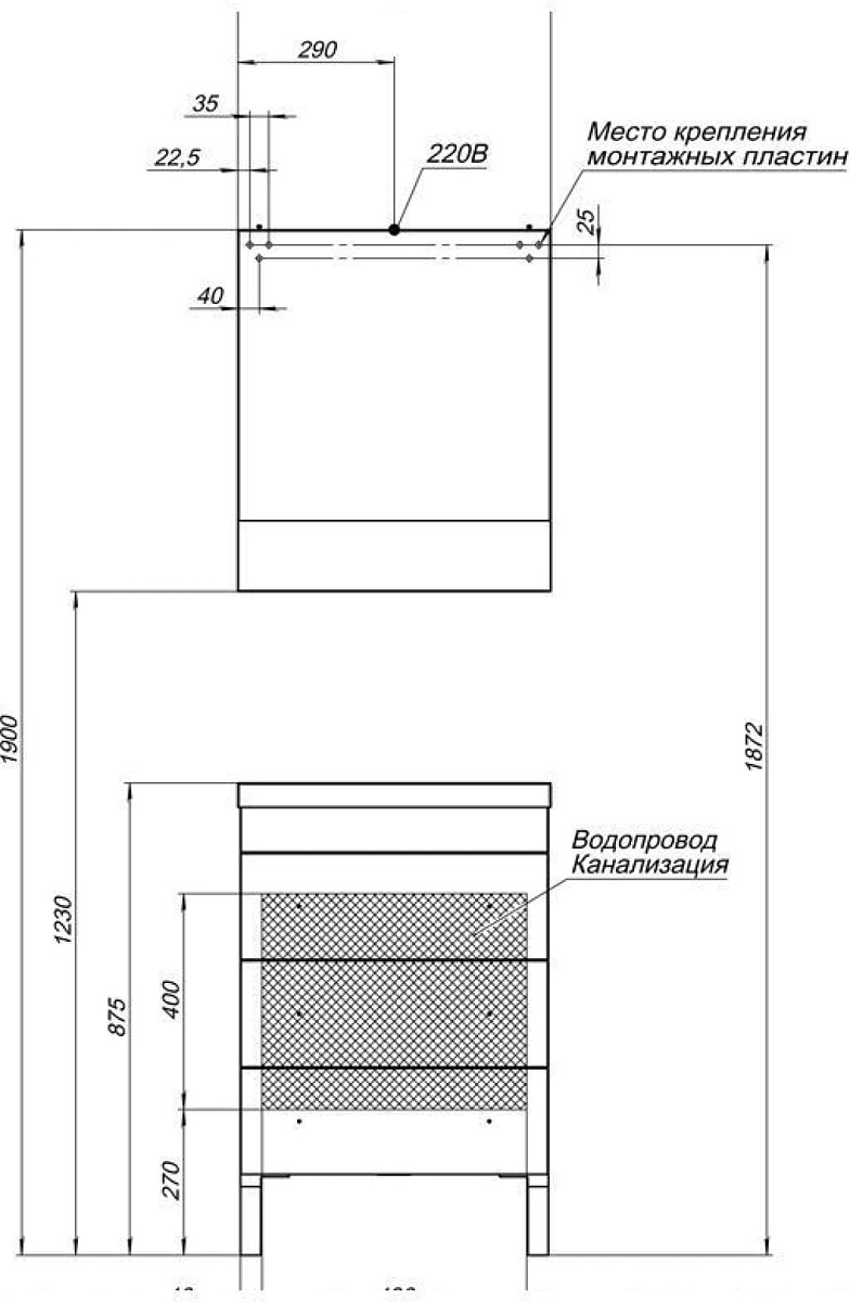 Приобрести aquanet тумба с раковиной верона 58 см, белая (напольная 3 ящика)