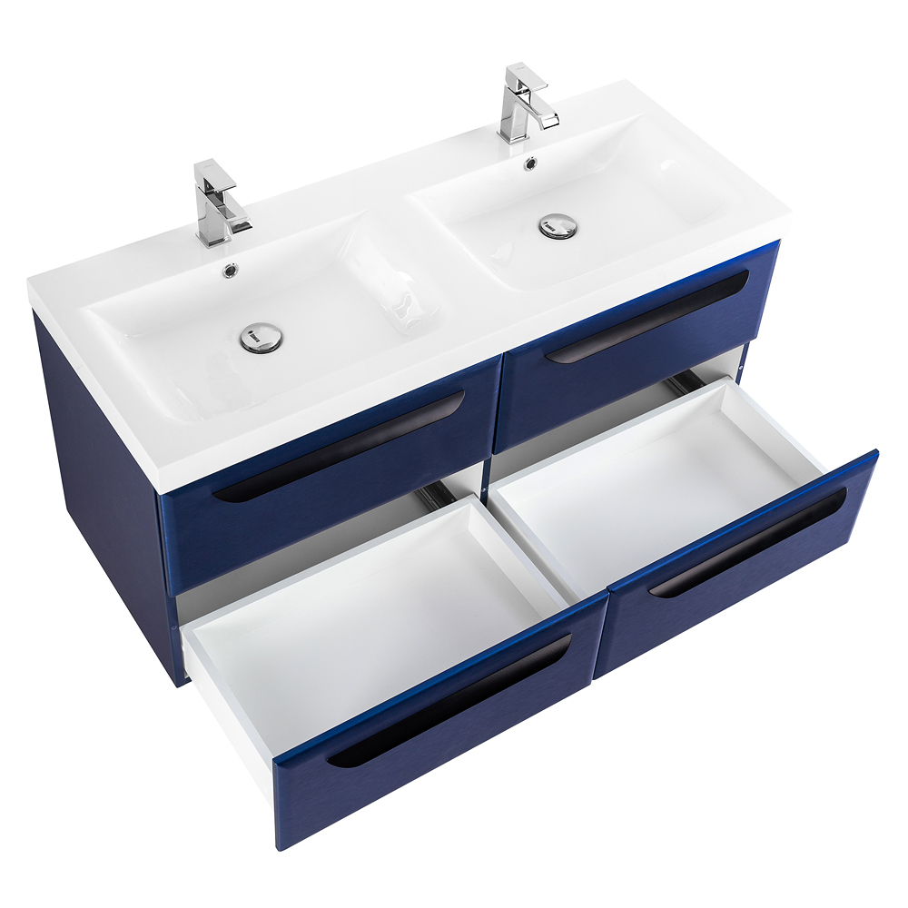 Приобрести cezares тумба подвесная с раковиной eco 120 см sapfiro, синяя eco-1200-4c-so-2-spf-p