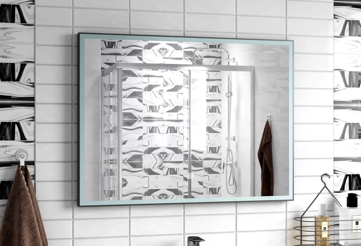 Приобрести continent зеркало с подсветкой sting black 80х60 см, черное