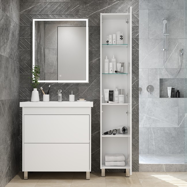 Приобрести briz пенал напольный ricci 35 см, белый, левый, п-35