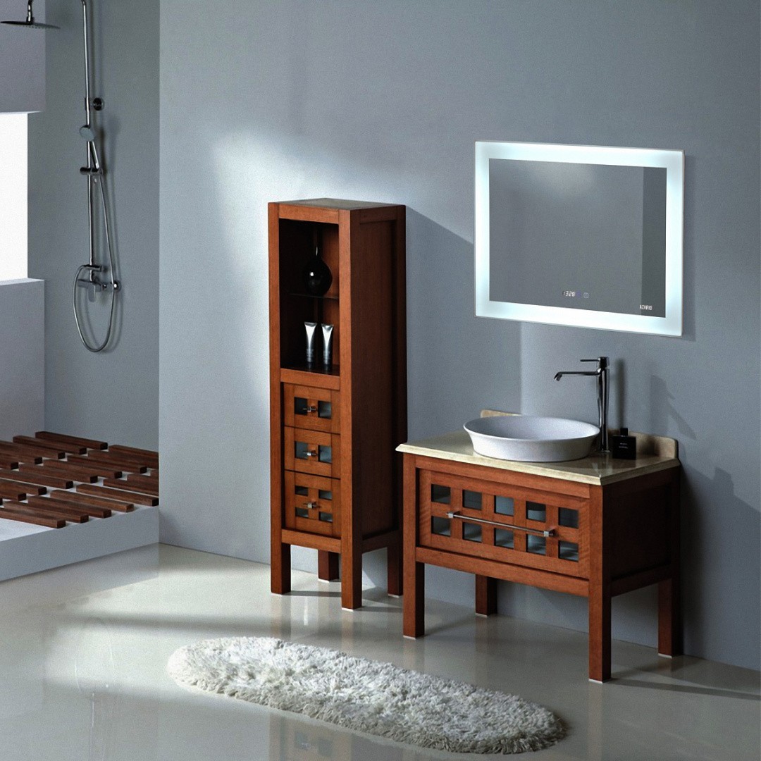 Приобрести azario зеркало норма new 80х60 см, белый, с подсветкой, сенсорный выключатель, часы, подогрев led-00002379