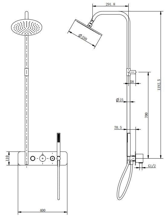 Приобрести cezares душевая система moon, хром moon-cd-ta200-01